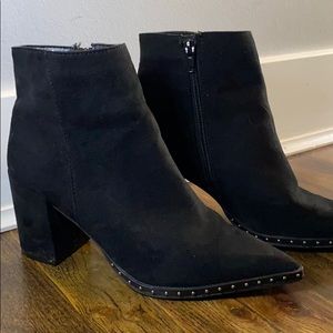 Black Suede Studded Boots